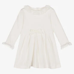 Sarah Louise Girls Ivory Cotton Jersey Dress