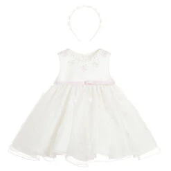Sarah Louise Girls Ivory Dress Set