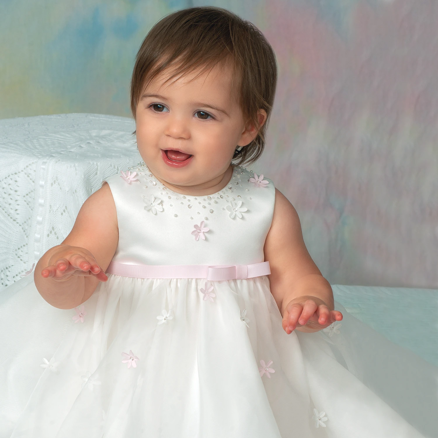 Sarah Louise Girls Ivory Dress Set 2 Sarah Louise Girls Ivory Dress Set - Image 2