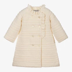 Sarah Louise Girls Ivory Knitted Coat