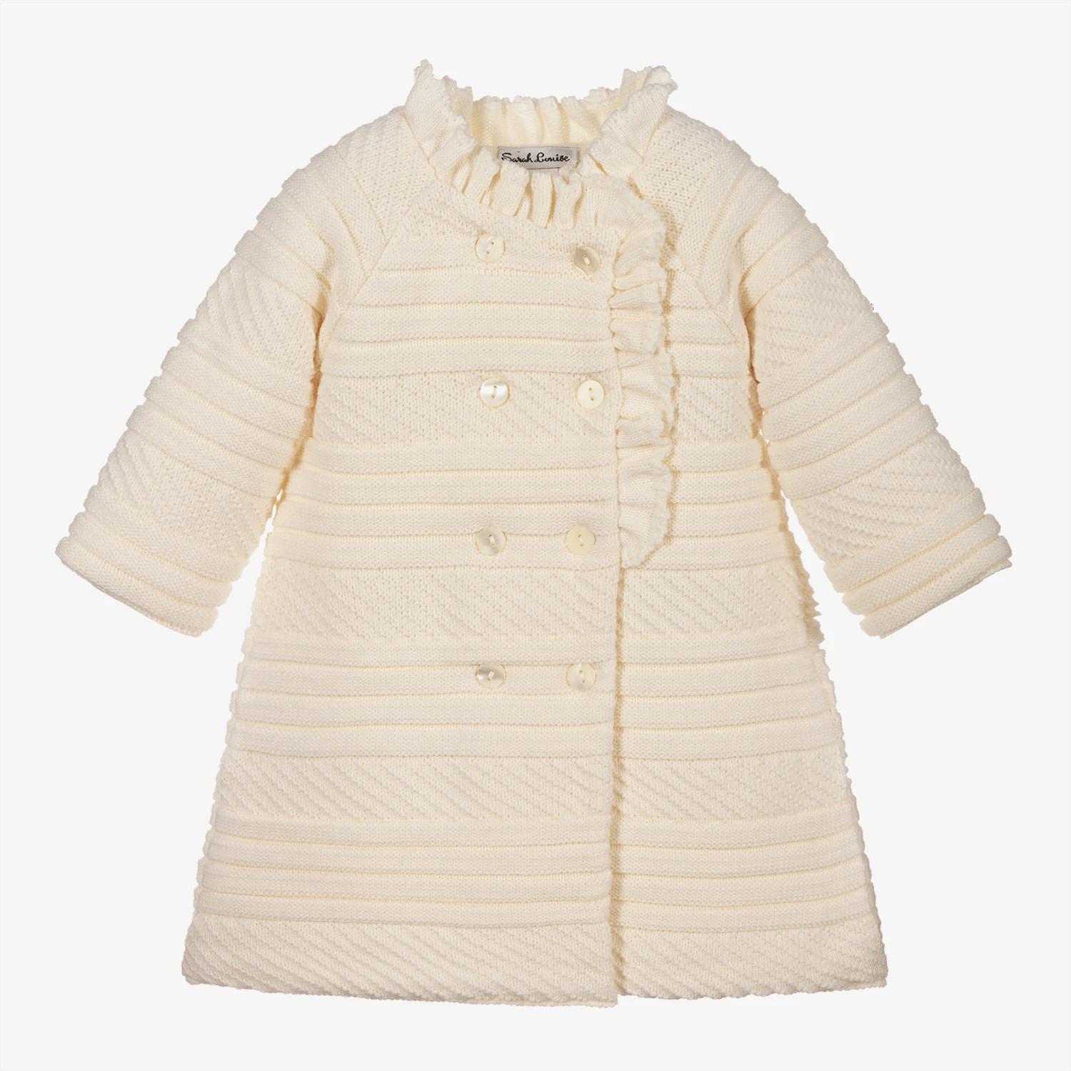 Sarah Louise Girls Ivory Knitted Coat 1 Sarah Louise Girls Ivory Knitted Coat
