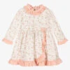 Sarah Louise Girls Ivory & Pink Dress