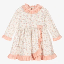 Sarah Louise Girls Ivory & Pink Dress