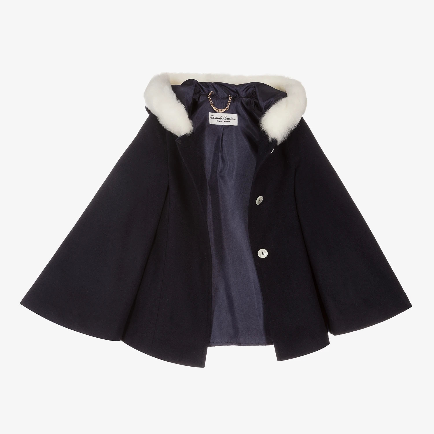 Sarah Louise Girls Navy Blue Cape 3 Sarah Louise Girls Navy Blue Cape - Image 3