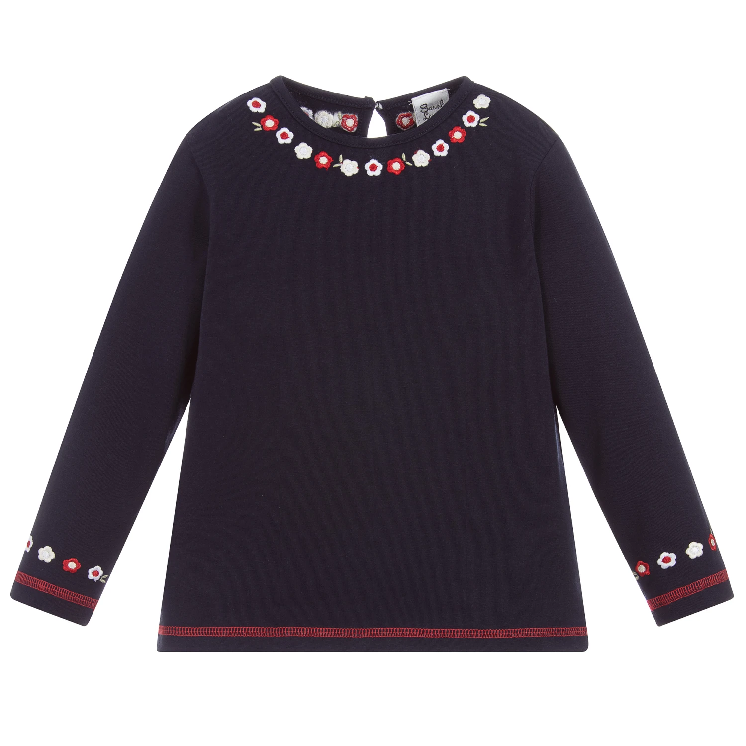 Sarah Louise Girls Navy Blue Cotton Top 1 Sarah Louise Girls Navy Blue Cotton Top