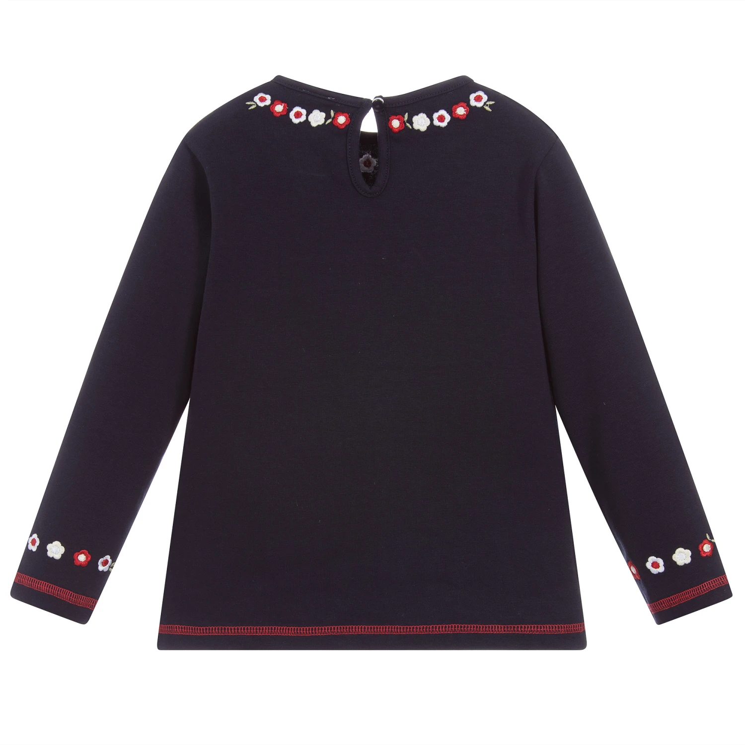 Sarah Louise Girls Navy Blue Cotton Top 2 Sarah Louise Girls Navy Blue Cotton Top - Image 2