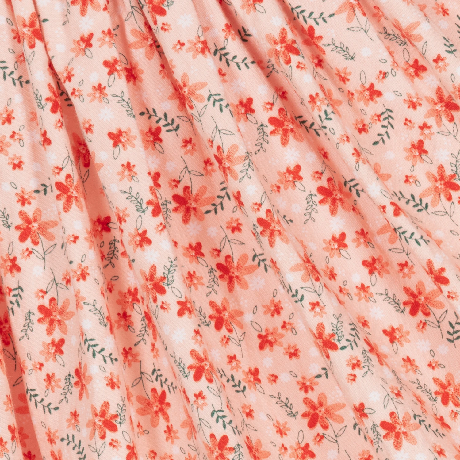 Sarah Louise Girls Orange Cotton Floral Smocked Dress 4 Sarah Louise Girls Orange Cotton Floral Smocked Dress - Image 4