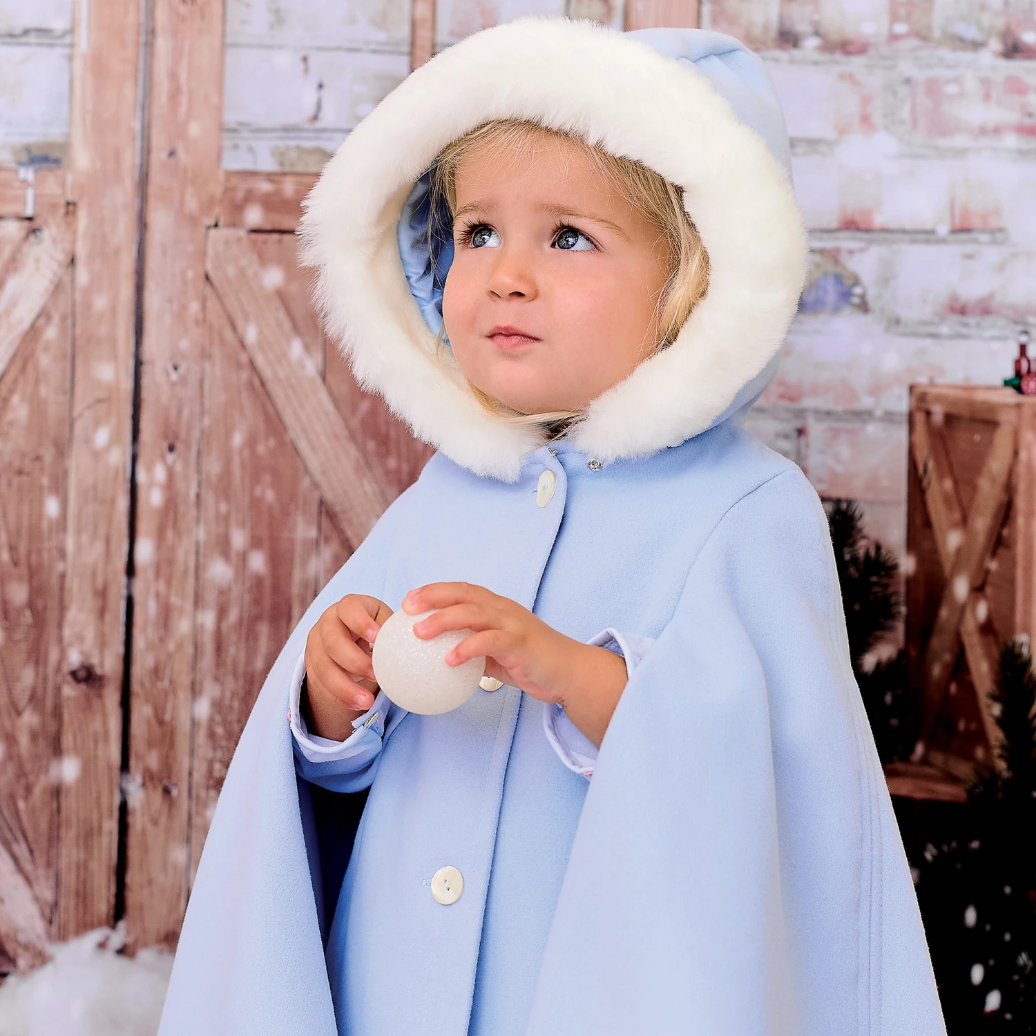 Sarah Louise Girls Pale Blue Cape 2 Sarah Louise Girls Pale Blue Cape - Image 2
