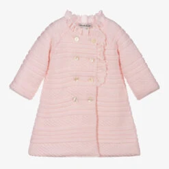 Sarah Louise Girls Pale Pink Knitted Coat