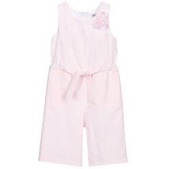 Sarah Louise Girls Pale Pink Playsuit