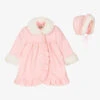 Sarah Louise Girls Pink Coat & Bonnet Set