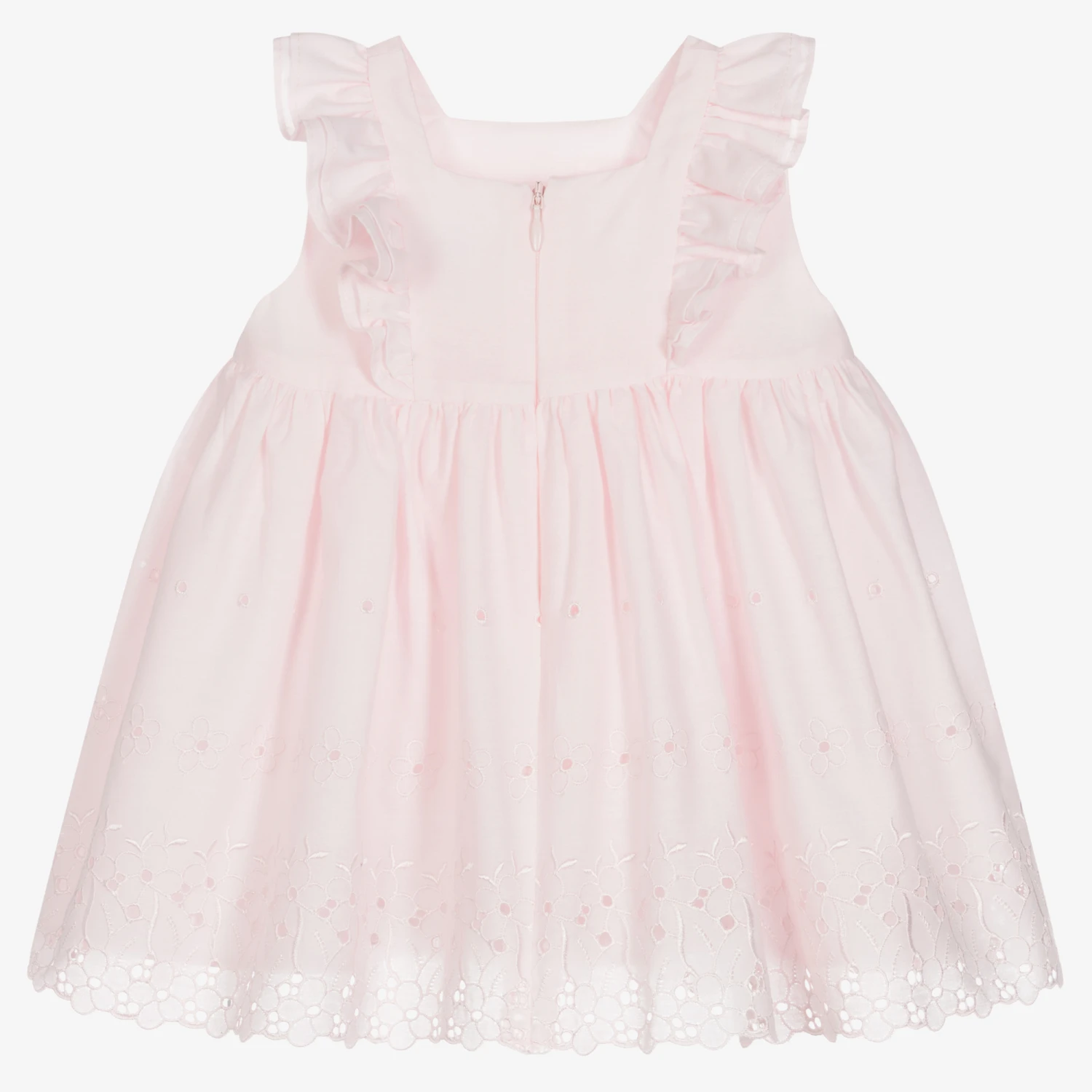 Sarah Louise Girls Pink Cotton Dress 2 Sarah Louise Girls Pink Cotton Dress - Image 2