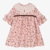 Sarah Louise Girls Pink Cotton Floral Dress