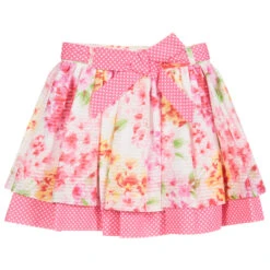 Sarah Louise Girls Pink Cotton Floral Skirt