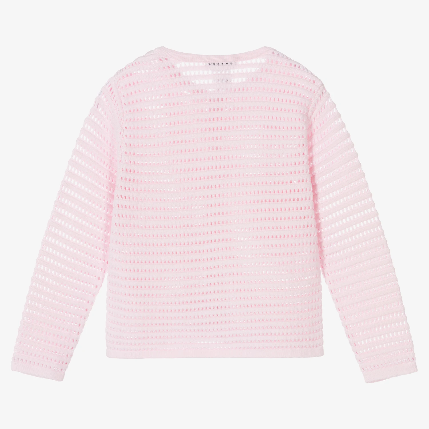 Sarah Louise Girls Pink Cotton Knit Cardigan 2 Sarah Louise Girls Pink Cotton Knit Cardigan - Image 2