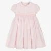 Sarah Louise Girls Pink Cotton Smocked Dress