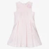 Sarah Louise Girls Pink Pleated Dress