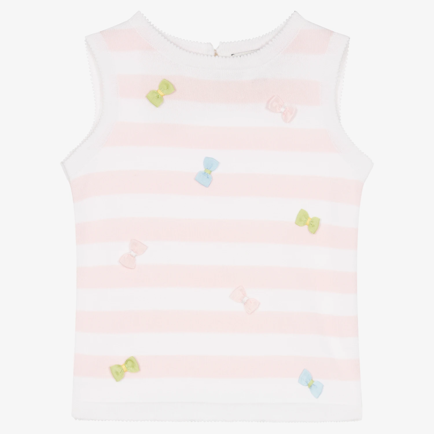 Sarah Louise Girls Pink Stripe Cotton Slipover 1 Sarah Louise Girls Pink Stripe Cotton Slipover