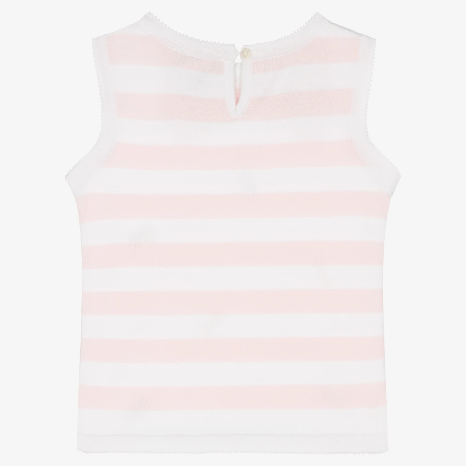 Sarah Louise Girls Pink Stripe Cotton Slipover 2 Sarah Louise Girls Pink Stripe Cotton Slipover - Image 2
