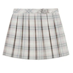 Sarah Louise Girls Pink & White Check Skirt
