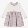 Sarah Louise Girls Purple & Ivory Dress