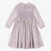 Sarah Louise Girls Purple Smocked Dress