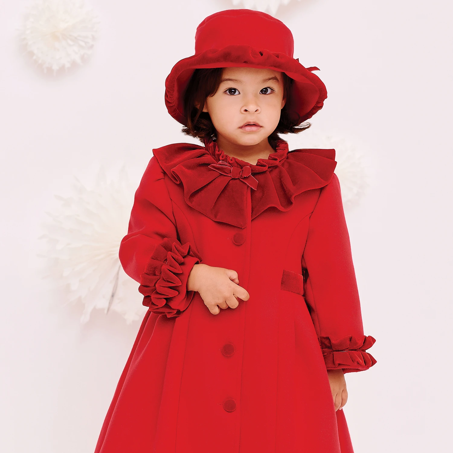 Sarah Louise Girls Red Coat & Hat Set 2 Sarah Louise Girls Red Coat & Hat Set - Image 2