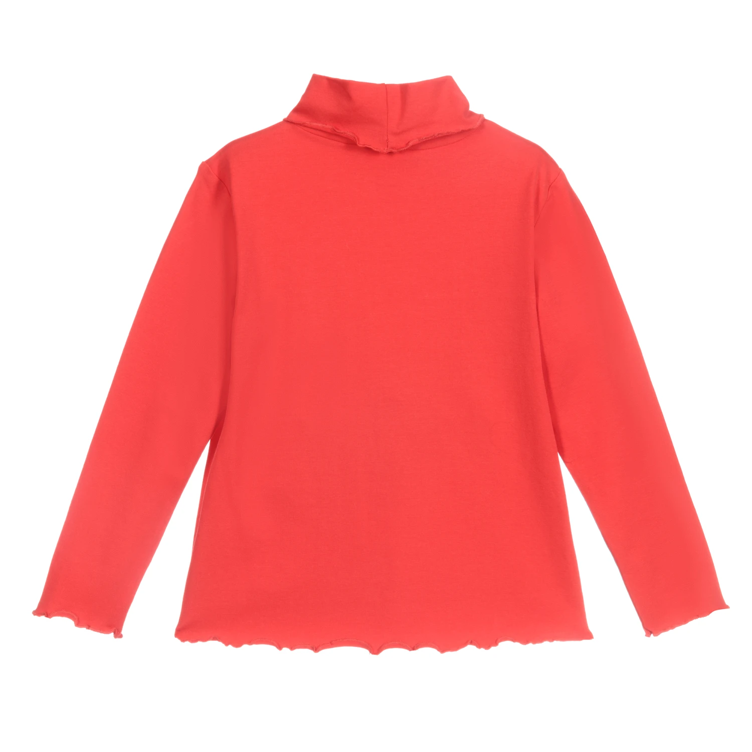 Sarah Louise Girls Red Cotton Roll Neck Top 2 Sarah Louise Girls Red Cotton Roll Neck Top - Image 2