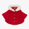 Sarah Louise Girls Red Knitted Cape