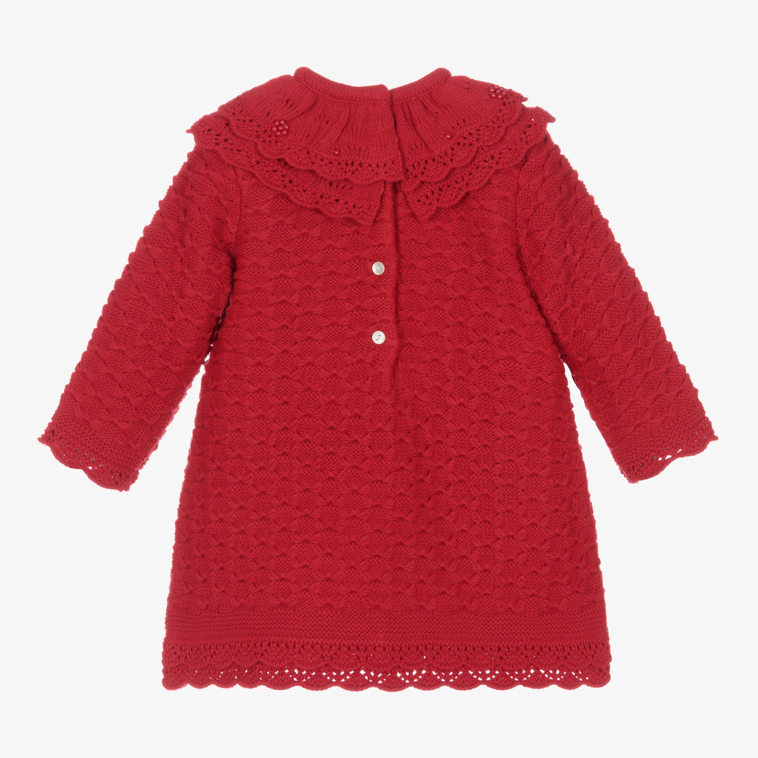 Sarah Louise Girls Red Knitted Dress 2 Sarah Louise Girls Red Knitted Dress - Image 2