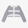 Sarah Louise Girls Striped Cotton Cardigan