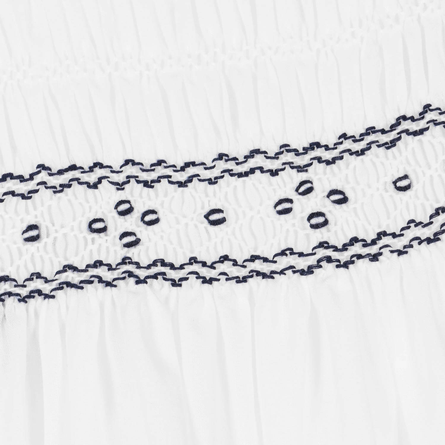 Sarah Louise Girls White Cotton Hand-Smocked Dress Set 3 Sarah Louise Girls White Cotton Hand-Smocked Dress Set - Image 3