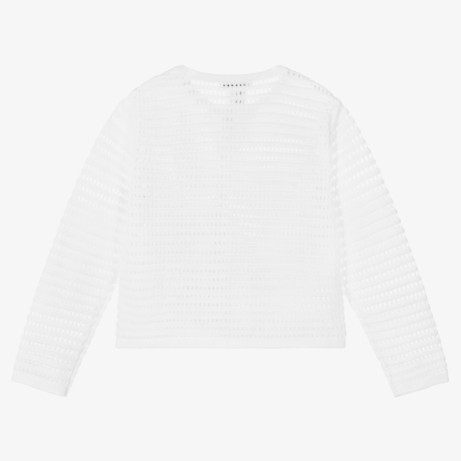 Sarah Louise Girls White Cotton Knit Cardigan 2 Sarah Louise Girls White Cotton Knit Cardigan - Image 2