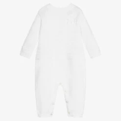 Sarah Louise Girls White Cotton Knit Romper