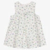 Sarah Louise Girls White Floral Dress