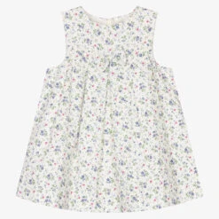 Sarah Louise Girls White Floral Dress