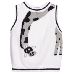 Sarah Louise Girls White Knitted Sweater