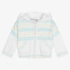 Sarah Louise Girls White Knitted Zip-Up Top