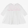 Sarah Louise Girls White Smocked Cotton Dress