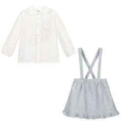 Sarah Louise Ivory & Grey Cotton Skirt Set -Sarah Louise Kids Boutique sarah louise ivory grey cotton skirt set 417873 0813e6d3abca6139b85a74a89df74d8ee45ba769