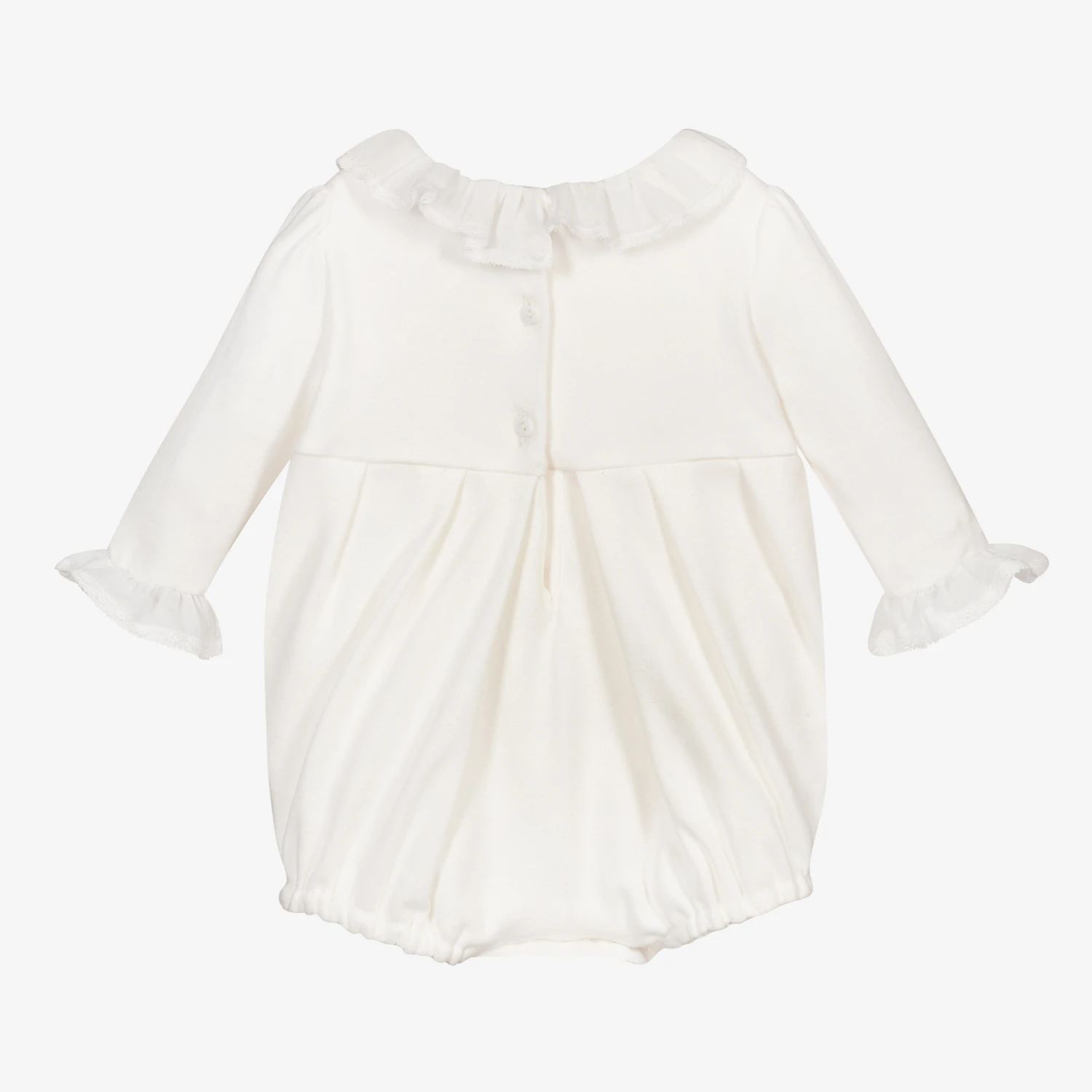 Sarah Louise Ivory Ruffle Lace Baby Shortie 2 Sarah Louise Ivory Ruffle Lace Baby Shortie - Image 2