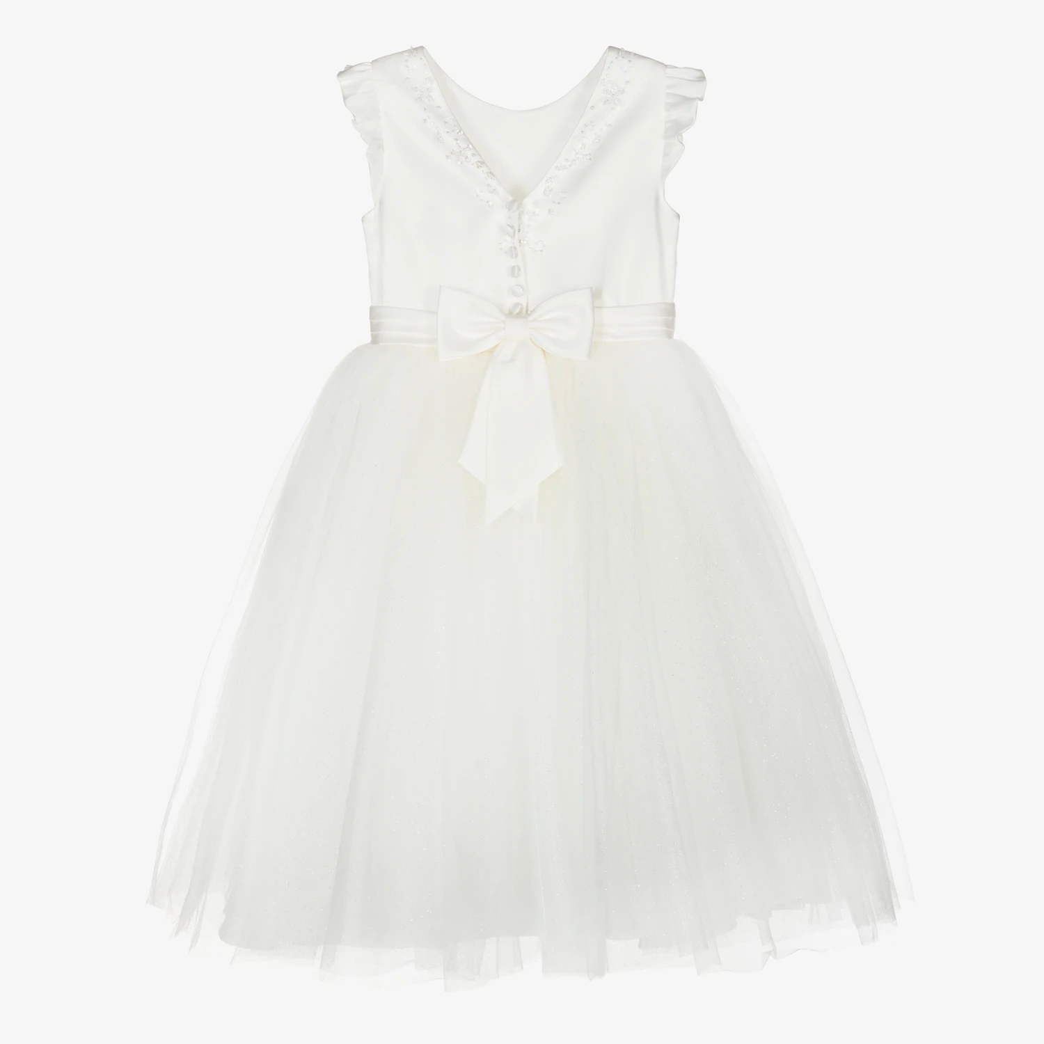 Sarah Louise Ivory Satin & Tulle Dress 2 Sarah Louise Ivory Satin & Tulle Dress - Image 2