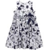 Sarah Louise Navy Blue Floral Cotton Dress