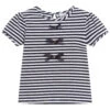 Sarah Louise Navy Blue & White T-Shirt