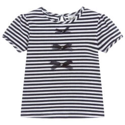 Sarah Louise Navy Blue & White T-Shirt