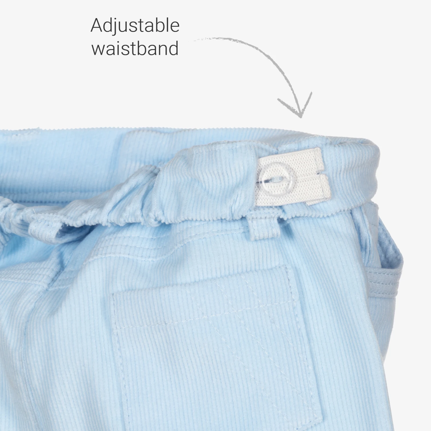 Sarah Louise Pale Blue Corduroy Trousers 3 Sarah Louise Pale Blue Corduroy Trousers - Image 3