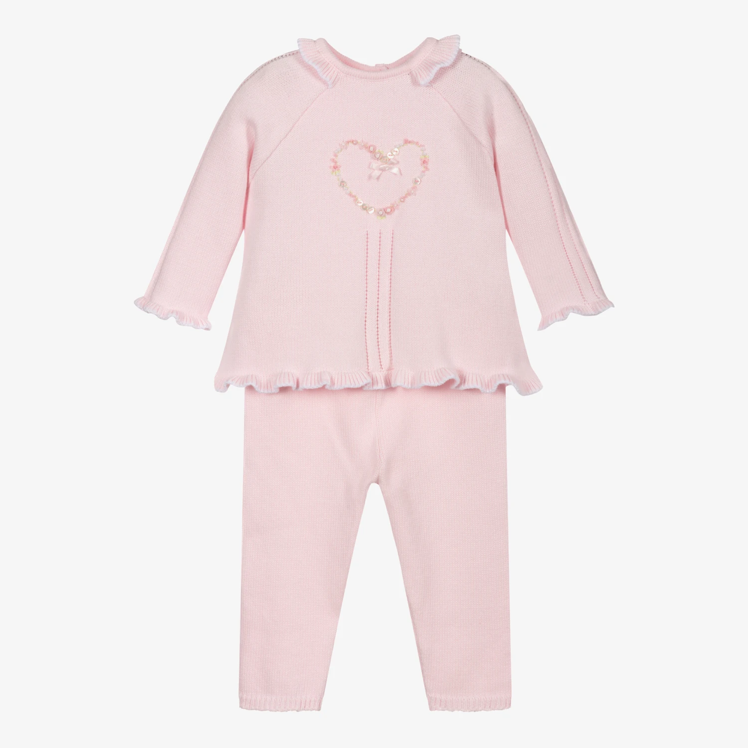 Sarah Louise Pink Cotton Knit Trouser Set 1 Sarah Louise Pink Cotton Knit Trouser Set