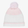 Sarah Louise Pink & White Cotton Baby Hat