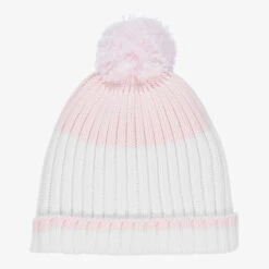 Sarah Louise Pink & White Cotton Baby Hat