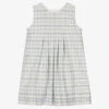 Sarah Louise White & Blue Check Cotton Dress